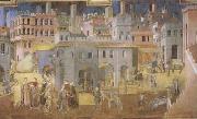 Ambrogio Lorenzetti Life in the City (mk08) oil painting on canvas